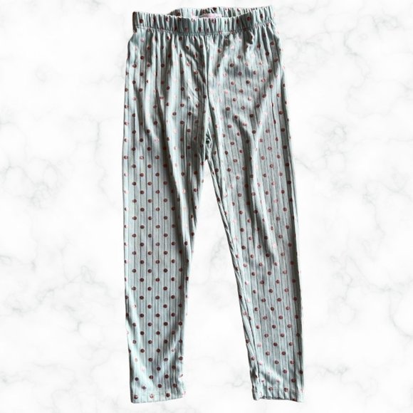 Young Hearts Green Gold Dots Girls Leggings SIZE 6X - Picture 1 of 2